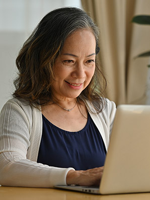 woman working with laptop