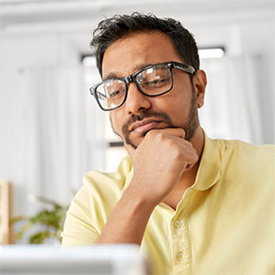 Stressed Man with Laptop