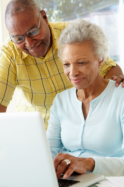 older couple on computer