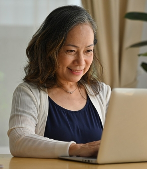 woman working with laptop