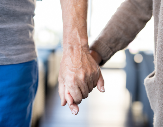 Senior Couple holding hands